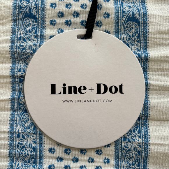 LINE & DOT Blue & White Cold Shoulder Top Size Small  NWT - Picture 5 of 11